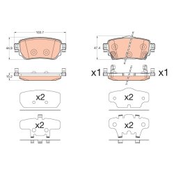 Brake Pad Set TRW GDB3617 OE Ref D40604CA0C