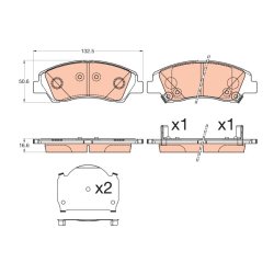 Brake Pad Set TRW GDB3618 OE Ref 58101-B9A30