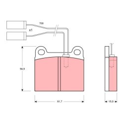 Jeu de plaquettes de frein TRW GDB362 pour ALFA ROMEO OE 0060720645
