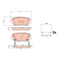 Brake Pad Set TRW GDB3624 OE Ref 58302-2MA90