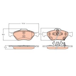 Brake Pad Set TRW GDB3625 OE Ref 04465-YZZDS