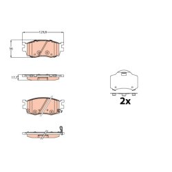 Brake Pad Set TRW GDB3626 OE Ref 58101-1JA10
