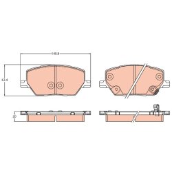 Plaquettes de frein TRW GDB3629 pour FIAT, JEEP 500X, COMPASS, RENEGADE