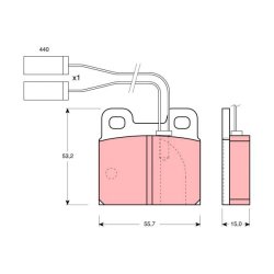 Brake Pad Set TRW GDB363 OE Ref 60740845