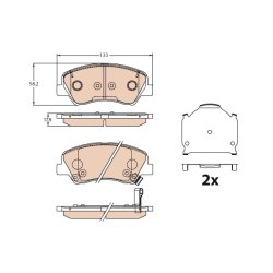 Brake Pad Set TRW GDB3630 OE Ref 58101-H5A25