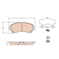Plaquettes de frein TRW GDB3631 pour NISSAN ROGUE