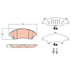 Brake Pad Set TRW GDB3633 OE Ref 55810-61M00