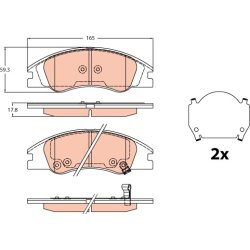 Plaquettes de frein TRW GDB3635 pour KIA CERATO OE 58101-2FA21