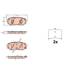 Brake Pad Set TRW GDB3638 OE Ref 58101-C5A70