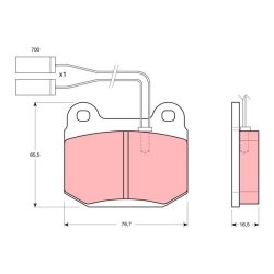 Brake Pad Set TRW GDB364 OE Ref 60720981