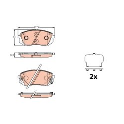 Brake Pad Set TRW GDB3640 OE Ref 58101-3ZA16