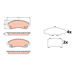 Brake Pad Set TRW GDB3644 OE Ref MK530582