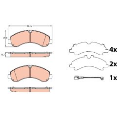 Plaquettes de frein TRW GDB3645 pour MITSUBISHI Canter OE MK530890