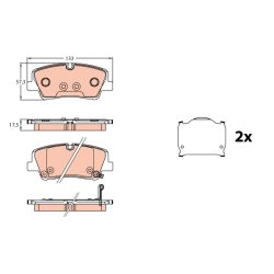 Brake Pad Set TRW GDB3646 OE Ref 58301-59A10