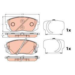 Brake Pad Set TRW GDB3647 OE Ref 58101-2YA50