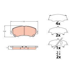Brake Pad Set TRW GDB3648 OE Ref 41 06 04E A0A