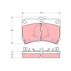 Brake Pad Set TRW GDB374 OE Ref BG35-49-280