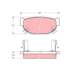 Plaquettes de frein TRW GDB381 pour SUBARU LEONE, XT OE 25191GA531
