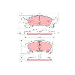 Plaquettes de frein TRW GDB4002 pour BUICK, CHEVROLET, PONTIAC OE 12370005