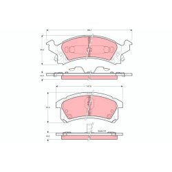 Jeu de plaquettes de frein TRW GDB4097 pour BUICK, CHEVROLET SKYLARK, CAVALIER