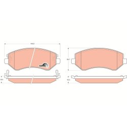 Brake Pad Set TRW GDB4126 OE Ref 5066427AA