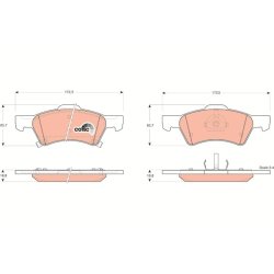 Brake Pad Set TRW GDB4129 OE Ref 05019803AA