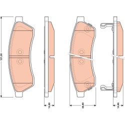 Brake Pad Set TRW GDB4172 OE Ref 96475028