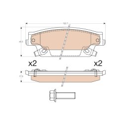 Brake Pad Set TRW GDB4452 OE Ref 89047757