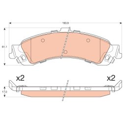 Jeu de plaquettes de frein TRW GDB4454 pour CHEVROLET OE 18044202