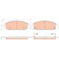 Jeu de plaquettes de frein TRW GDB4457 pour CADILLAC CTS, SLS OE 25814699