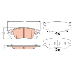 Brake Pad Set TRW GDB4459 OE Ref 04466-78010
