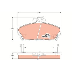 Plaquettes de frein TRW GDB496 pour HONDA, LOTUS, MG, ROVER OE 45022-ST3-E22 TRW