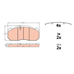 Brake Pad Set TRW GDB5000 OE Ref 8.285.388.435