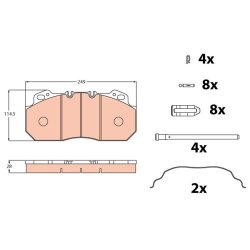 Brake Pad Set TRW GDB5019 OE Ref 85506111