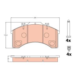 Jeu de plaquettes de frein TRW GDB5022 pour IVECO EUROCARGO OE 1906170