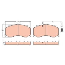 Plaquettes de frein TRW GDB5070 pour DAF 45, 55 OE AMPA694