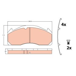 Brake Pad Set TRW GDB5085 OE Ref 20932682