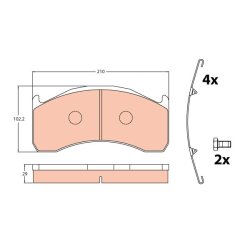 Brake Pad Set TRW GDB5089 OE Ref 3093532