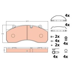 Brake Pad Set TRW GDB5090 OE Ref 09291063