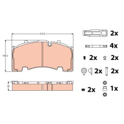 Brake Pad Set TRW GDB5093 OE Ref A 004 420 70 20
