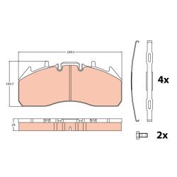 Brake Pad Set TRW GDB5096 OE Ref 21496550