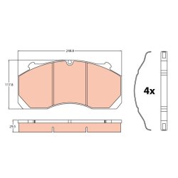 Jeu de plaquettes de frein TRW GDB5099 OE 2995552