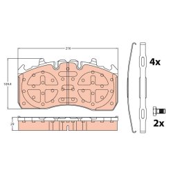 Jeu de plaquettes de frein TRW GDB5112 OE 68326055