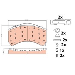 Brake Pad Set TRW GDB5116 OE Ref 006 420 15 20