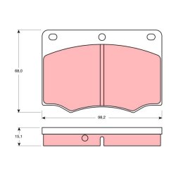 Plaquettes de frein TRW GDB674 pour FORD, MOSKVICH OE 1665599