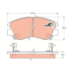 Brake Pad Set TRW GDB729 OE Ref MB500812