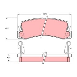Brake Pad Set TRW GDB730 OE Ref 449212051