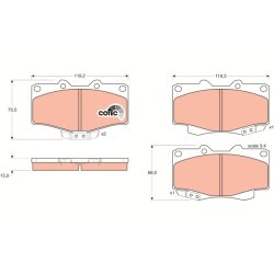 Brake Pad Set TRW GDB797 OE Ref 04465-60260