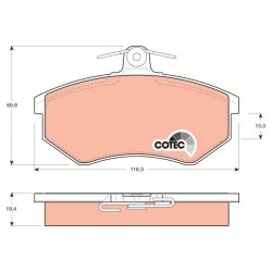 Plaquettes de frein TRW GDB826 pour AUDI, VW OE 443698151K TRW