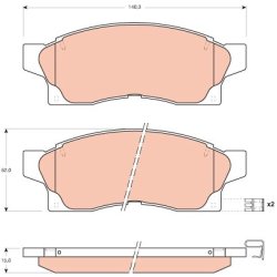 Jeu de plaquettes de frein TRW GDB877 pour TOYOTA MR2 OE 04465-17060